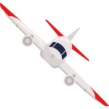 A plane flying in the air with red and white stripes png