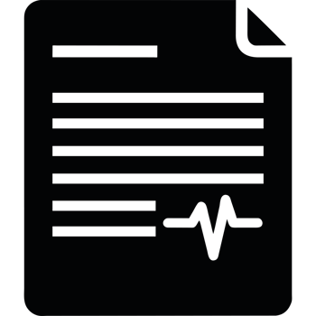 A black document with a heartbeat icon png
