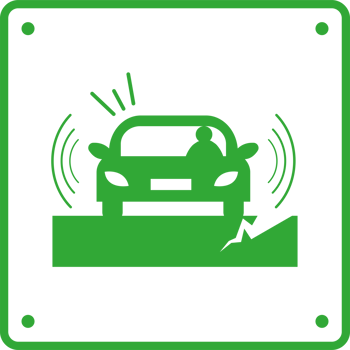 earthquake icon signal of risk when using the car element icon isolated png