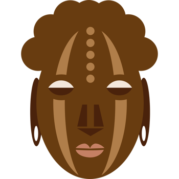 An african woman's face with a tribal design png