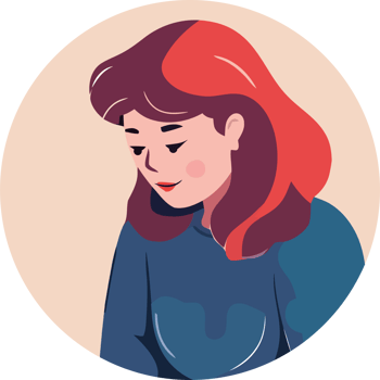 A woman with red hair is sitting in a circle png