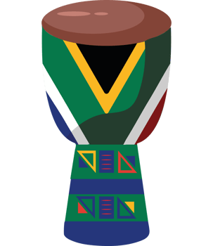South african flag drum element icon isolated png