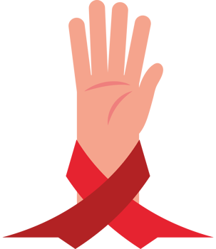 aids day hands with ribbon element icon isolated png