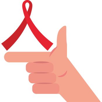 aids day hand and ribbon element icon isolated png