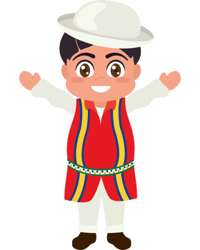 A cartoon boy in a traditional costume png