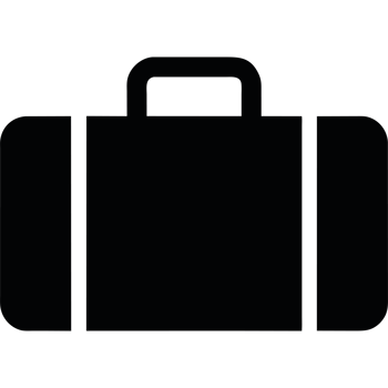 Black suitcase element icon isolated png