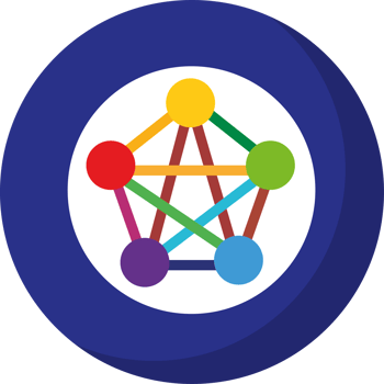 A colorful circle with a star and a star in the middle png