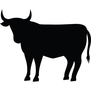 Black bull is standing element icon isolated png