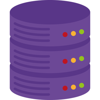 A purple server with four different colored dots png