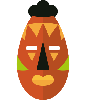 nigerian mask design with colorful details illustration icon isolated png