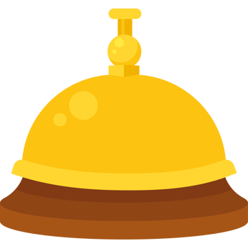 Yellow hand bell illustration icon isolated png