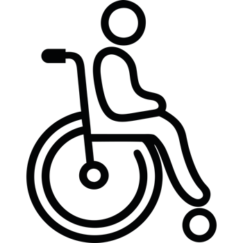 Person in a wheelchair illustration icon isolated png