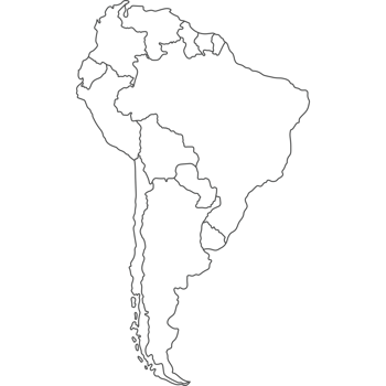 South america map outline illustration png