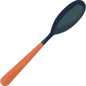A spoon with wooden handle illustration icon isolated png