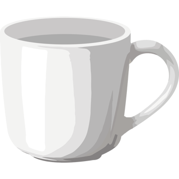 White coffee cup icon illustration isolated png