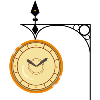 golden watch of street icon illustration isolated png