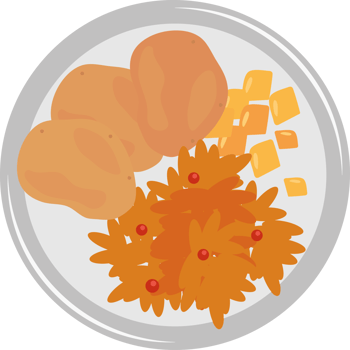 A plate with food on it png