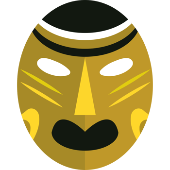 nigerian mask with colored details icon isolated png