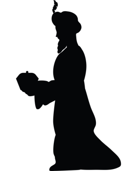 A silhouette of a man holding a book png