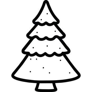 Christmas tree doddle illustration icon isolated png