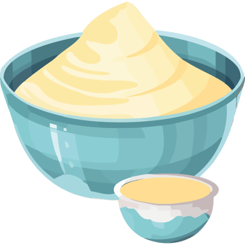 A bowl of butter and a bowl of butter png