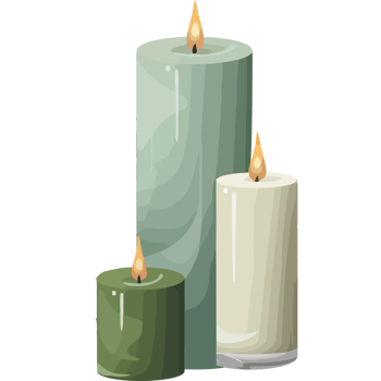 Three candles illustration icon isolated png