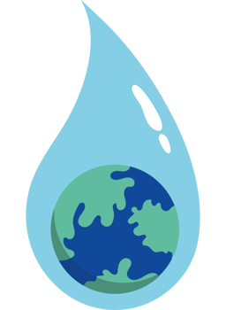 Water drop with earth in it png