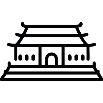 Chinese temple doddle icon isolated png