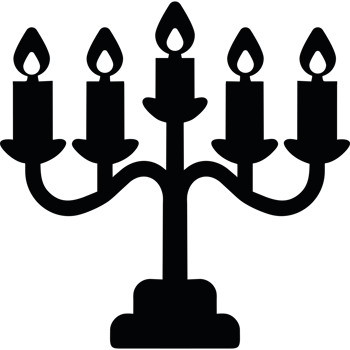 menorah with candles icon isolated png
