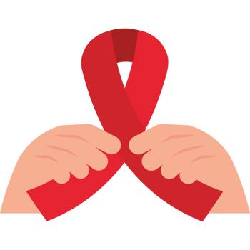 Hands holding a red ribbon png