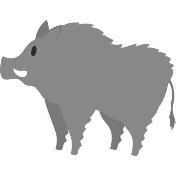 Gray boar standing icon isolated png