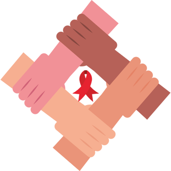 Hands holding hands with a red ribbon png