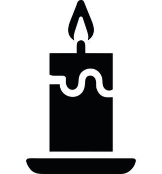 Candle black icon isolated png