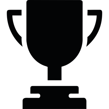 Black trophy cup icon isolated png