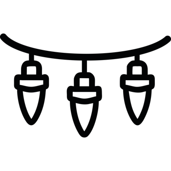 A black and white illustration of three lights png
