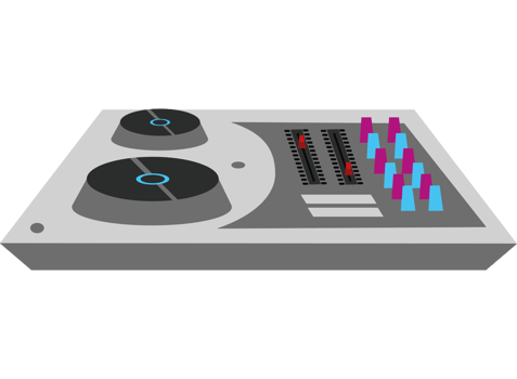 Dj mixer with a controller icon isolated png