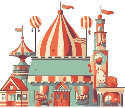 A cartoon illustration of a circus tent png