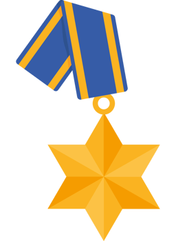 A medal with a star on it png