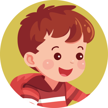 A cartoon boy with brown hair and a red shirt png