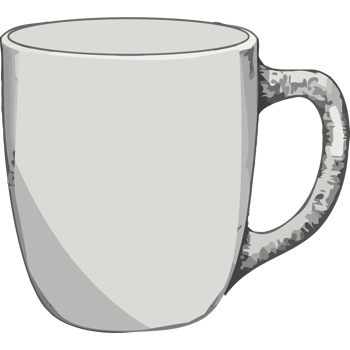 A white coffee cup with a handle png