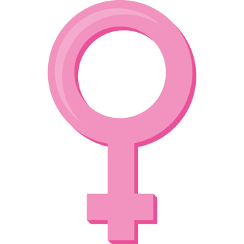 A pink female symbol icon isolated png