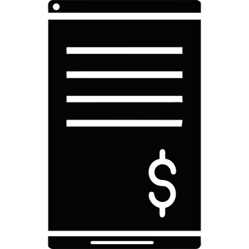 A black smartphone with a dollar sign on it png