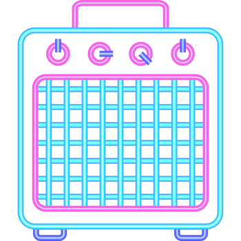 neon party bass icon isolated png