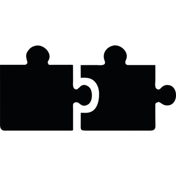 Two pieces of puzzle pieces icon isolated png
