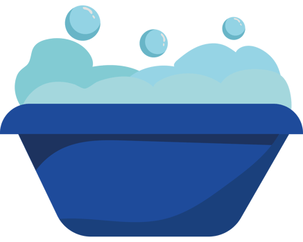 A blue tub with bubbles and bubbles png