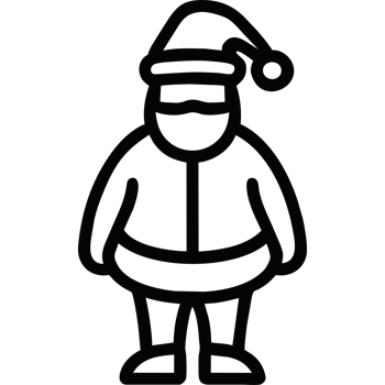 Santa claus silhouette icon isolated png
