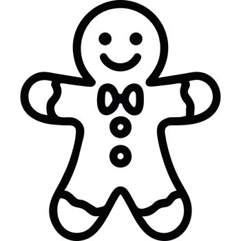 Gingerbread man cookies icon isolated png