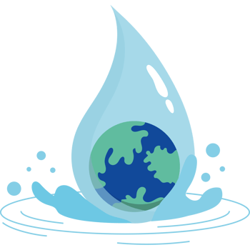 Water drop with earth in it png