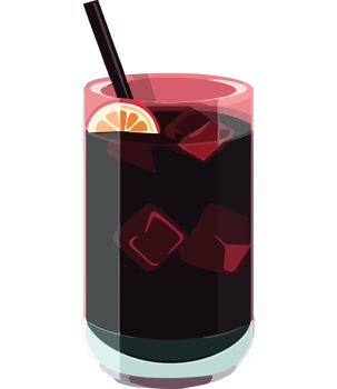 A glass of red drink with a straw png