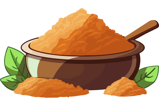 Fresh organic powder seasoning meal bowl icon isolated png